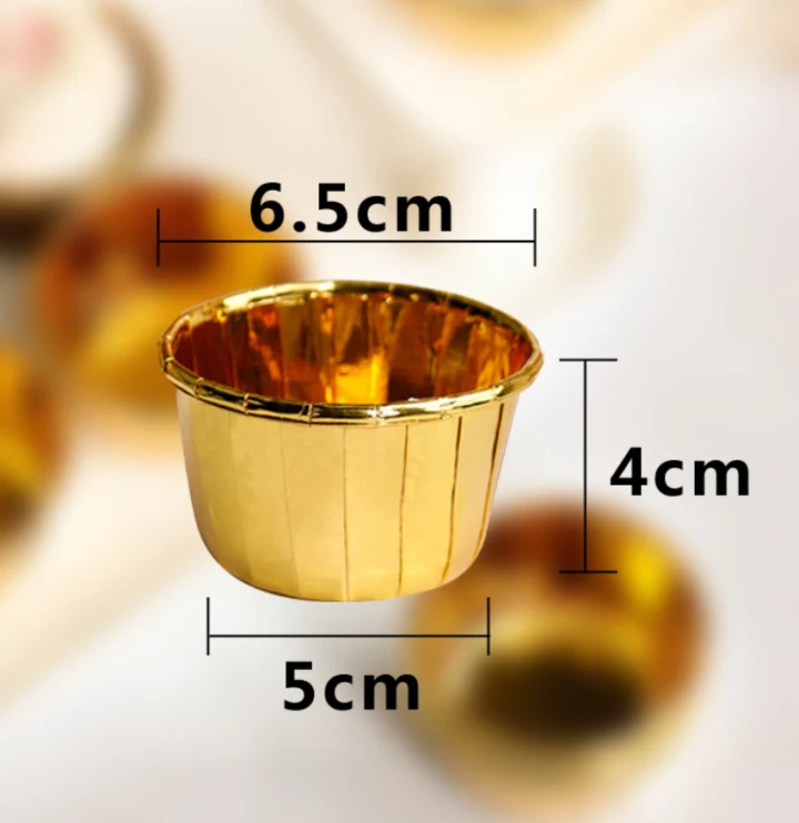 50 шт./компл. Muffin Бумага чашки золотой кексов вкладыш круглой формы для чашки украшения для выпечки, торта инструменты