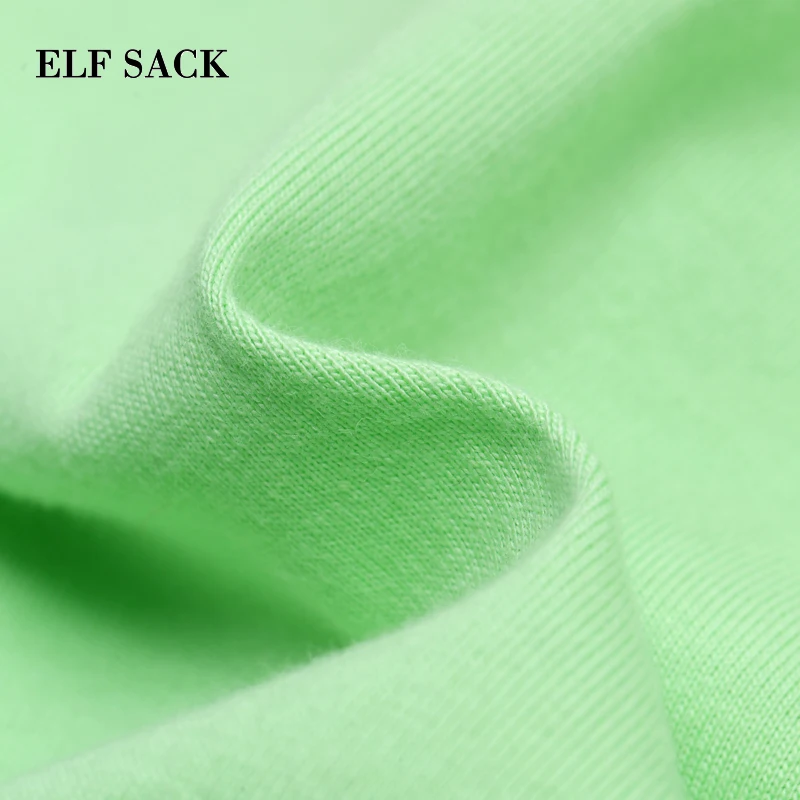 ELFSACK 2019 женские футболки топы стильные с круглым вырезом повседневные вышитыми