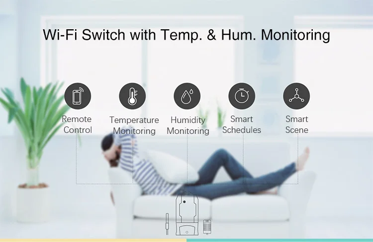Sonoff TH16 умный Wi-Fi переключатель мониторинг температуры влажности Wifi умный переключатель комплект для автоматизации дома работает с Alexa Google Home