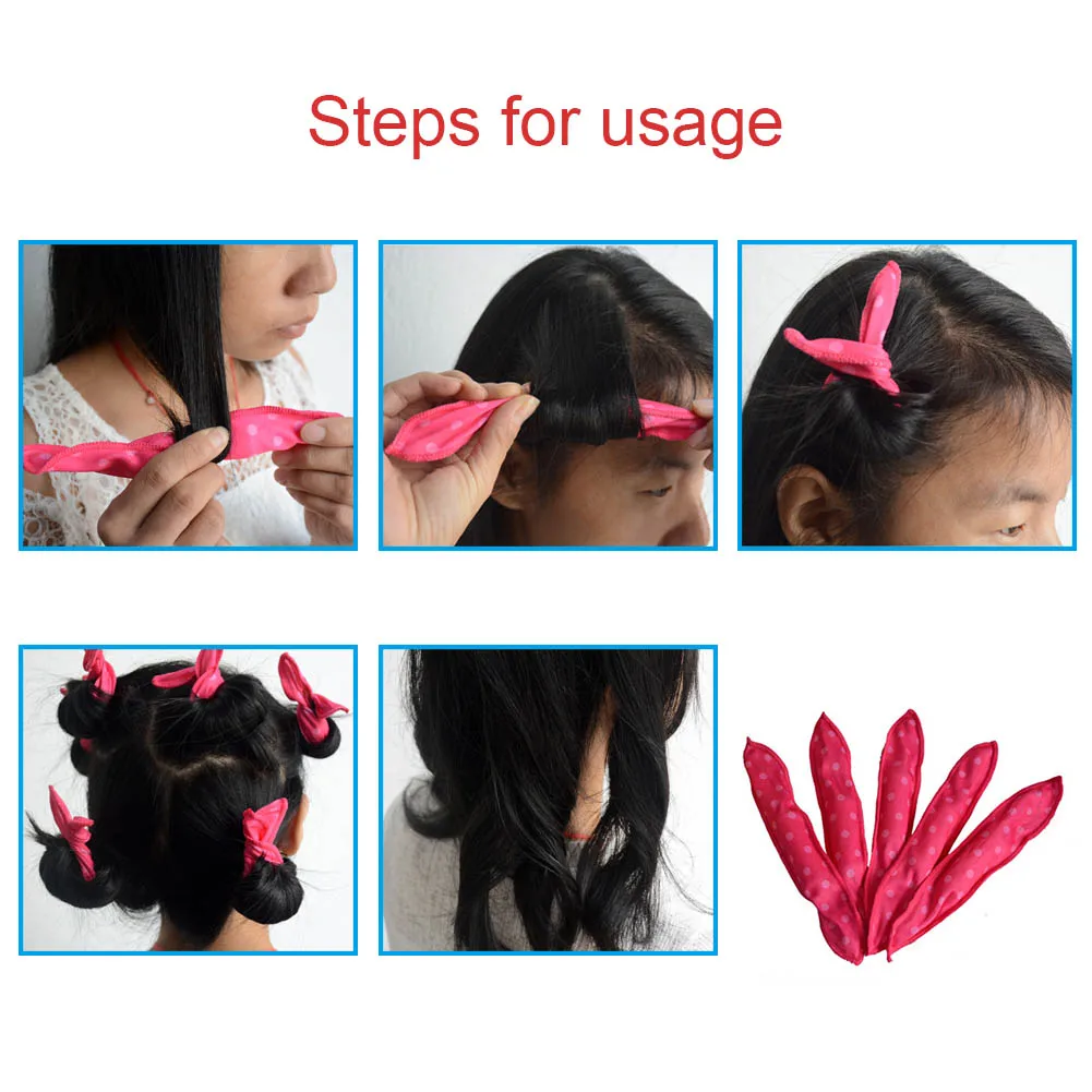 Бигуди для волос в горошек 6 шт./компл. гибкие губки завивки ролик укладки своими