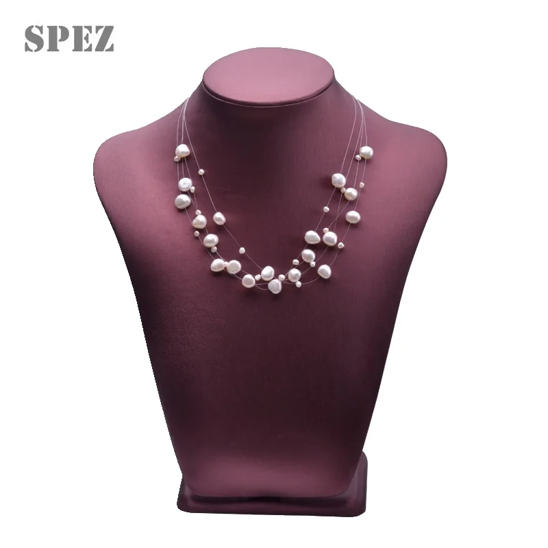 

freshwater pearl necklace Natural Baroque Pearls Choker Necklace for Women Simple Style Handmade Wedding Party Jewelry gift spez