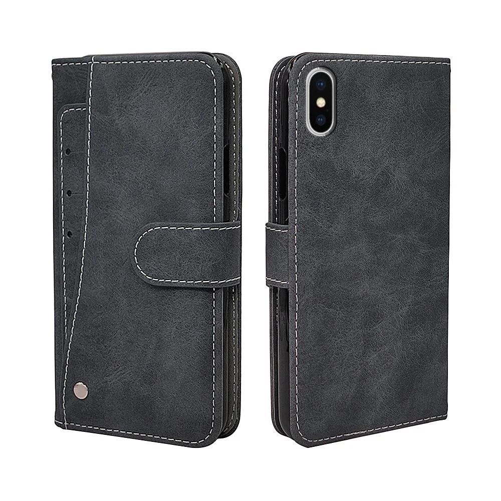 Роскошный кожаный чехол для Apple iPhone 6 6S 7 8 11 Pro Plus X XR XS Max, флип-кошелек, винтажный деловой чехол, силиконовый чехол из ТПУ