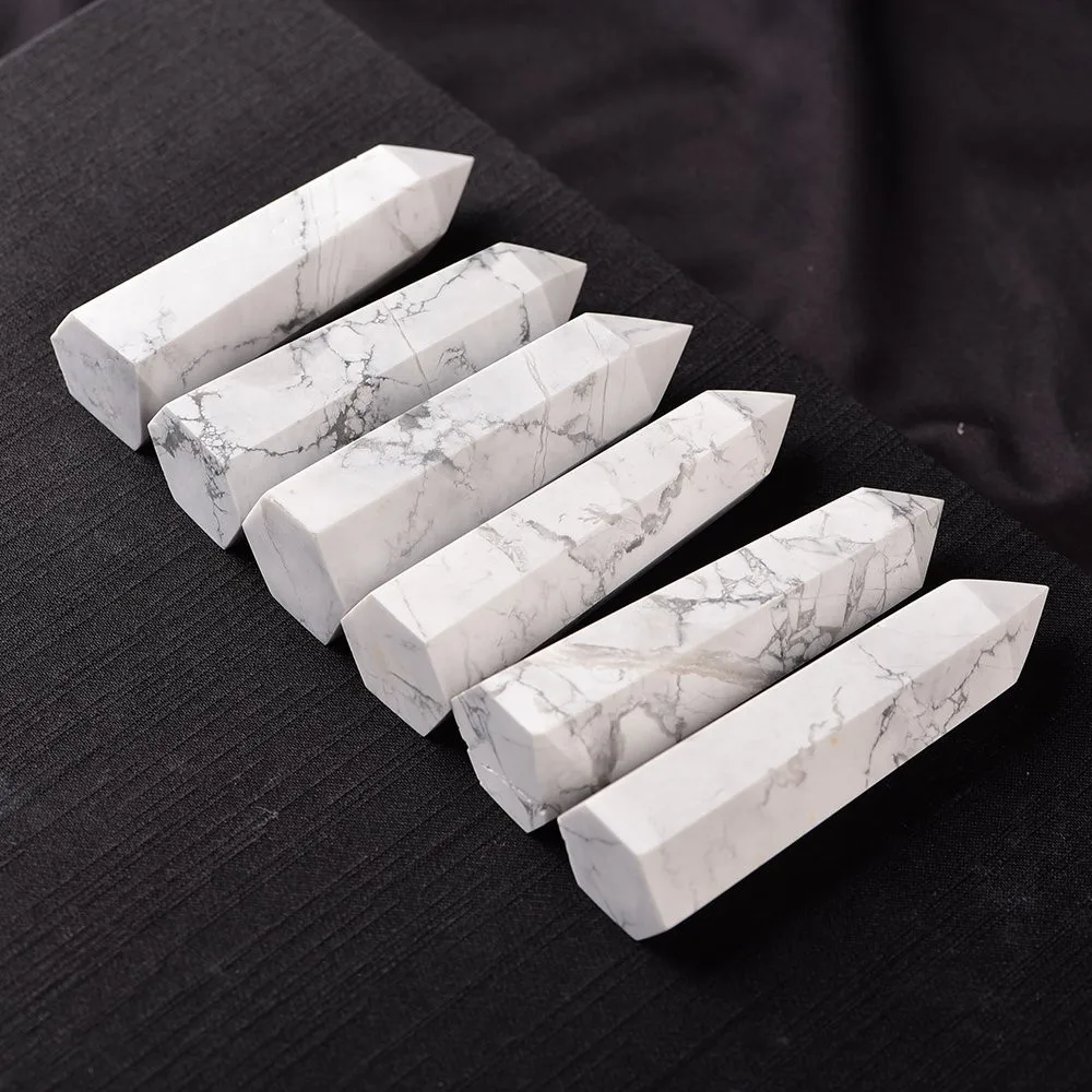 

White turquoise quartz crystal wand point reiki healing natural stone and minerals home decoration for sale