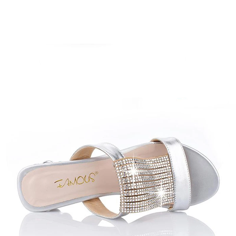 Famous2017 Summer горный хрусталь овчины с сандалии в богемном стиле | Обувь