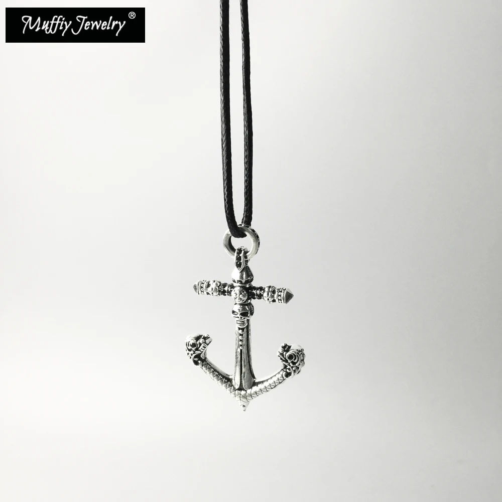Ожерелье из кожаного шнура с якорями ювелирное изделие в Европейском стиле панк