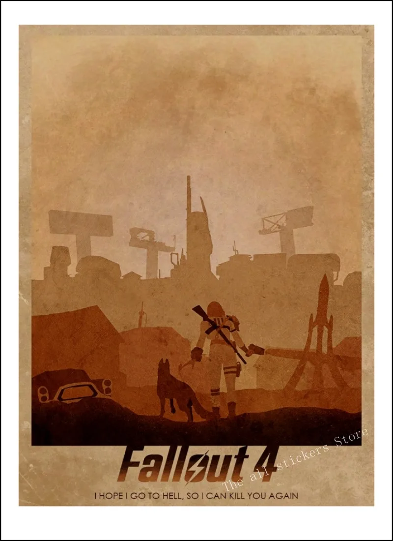 Fallout 4-DLC Nuka world. Fallout 3 4 игровой постер домашний интерьер украшение крафт-игра постер рисунок core наклейки на стену/9005 - Цвет: 22