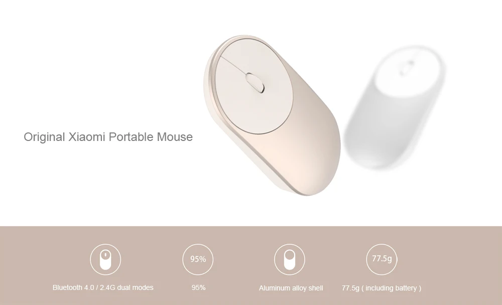 Xiaomi беспроводная мышь с Bluetooth 4,0/2,4G Двойной Режим 1200 Точек на дюйм поверхности металла высокой Скорость Xiaomi мышь