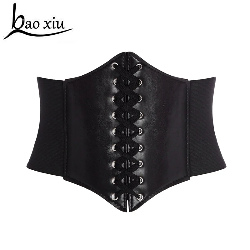 Модный женский широкий пояс из искусственной кожи корсет эластичный для отдыха