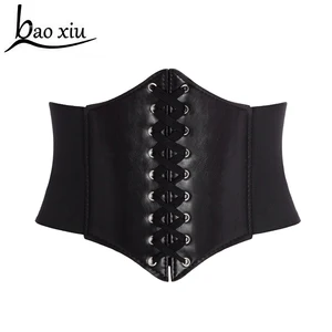 Модный женский широкий пояс из искусственной кожи, пояс, корсет, эластичный пояс для отдыха, Аксессуары для платья