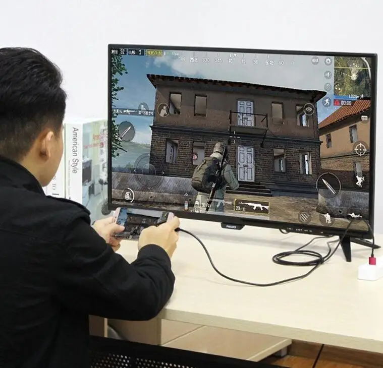 2 м 1080P 2 в 1 USB к HDMI HD ТВ кабель конвертер мобильный телефон к HDMI ТВ Кабель-адаптер для iPhone iPad IOS 8,0 Android телефон