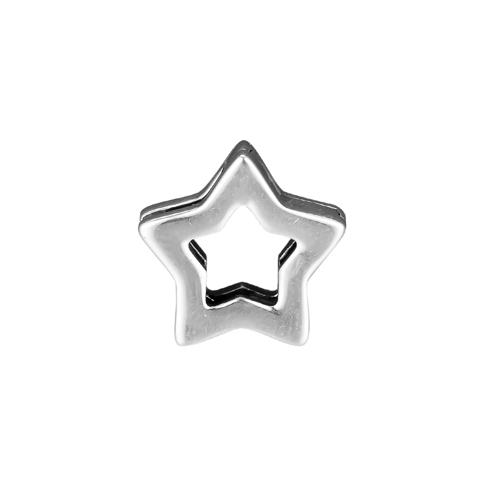 

Genuine 925 Sterling Silver Star Clip Charm Beads Fits Europe Reflexions Bracelet Women DIY Jewelry Making berloques kralen