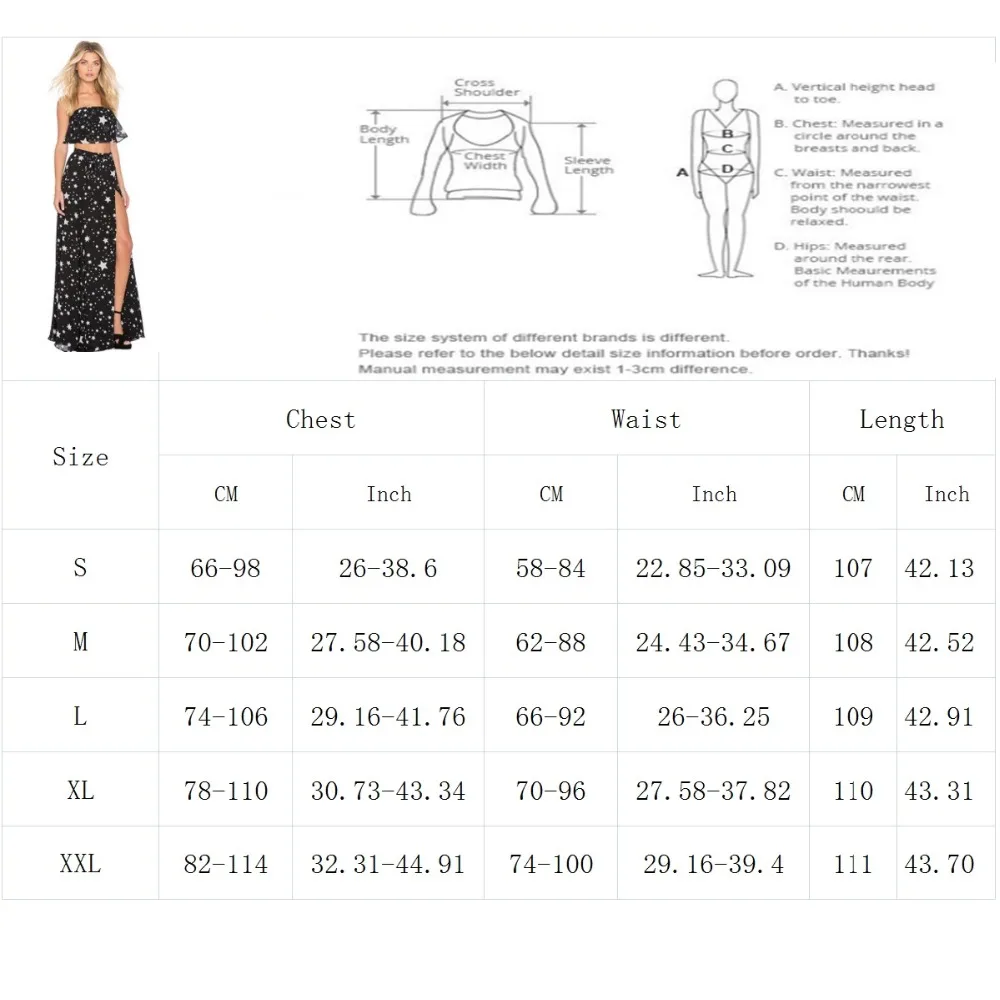 Растениеводство топ и юбка установить черные звезды сторона сплит макси