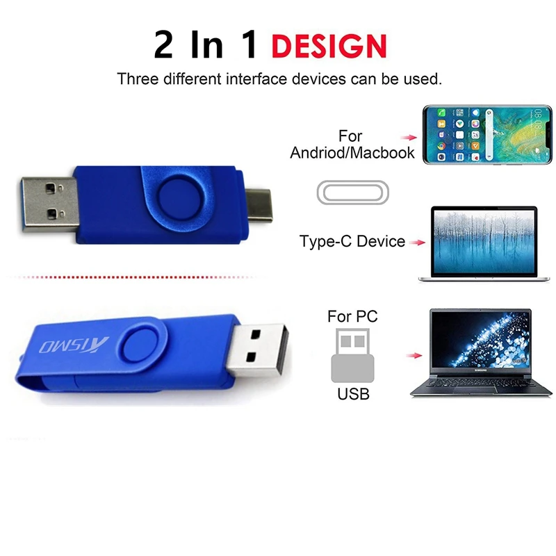 Флеш-накопитель usb Type-C для Samsung S8 S9 Note 8 9 P10 20 Pro otg 16 ГБ 32 64 128 | Компьютеры и офис