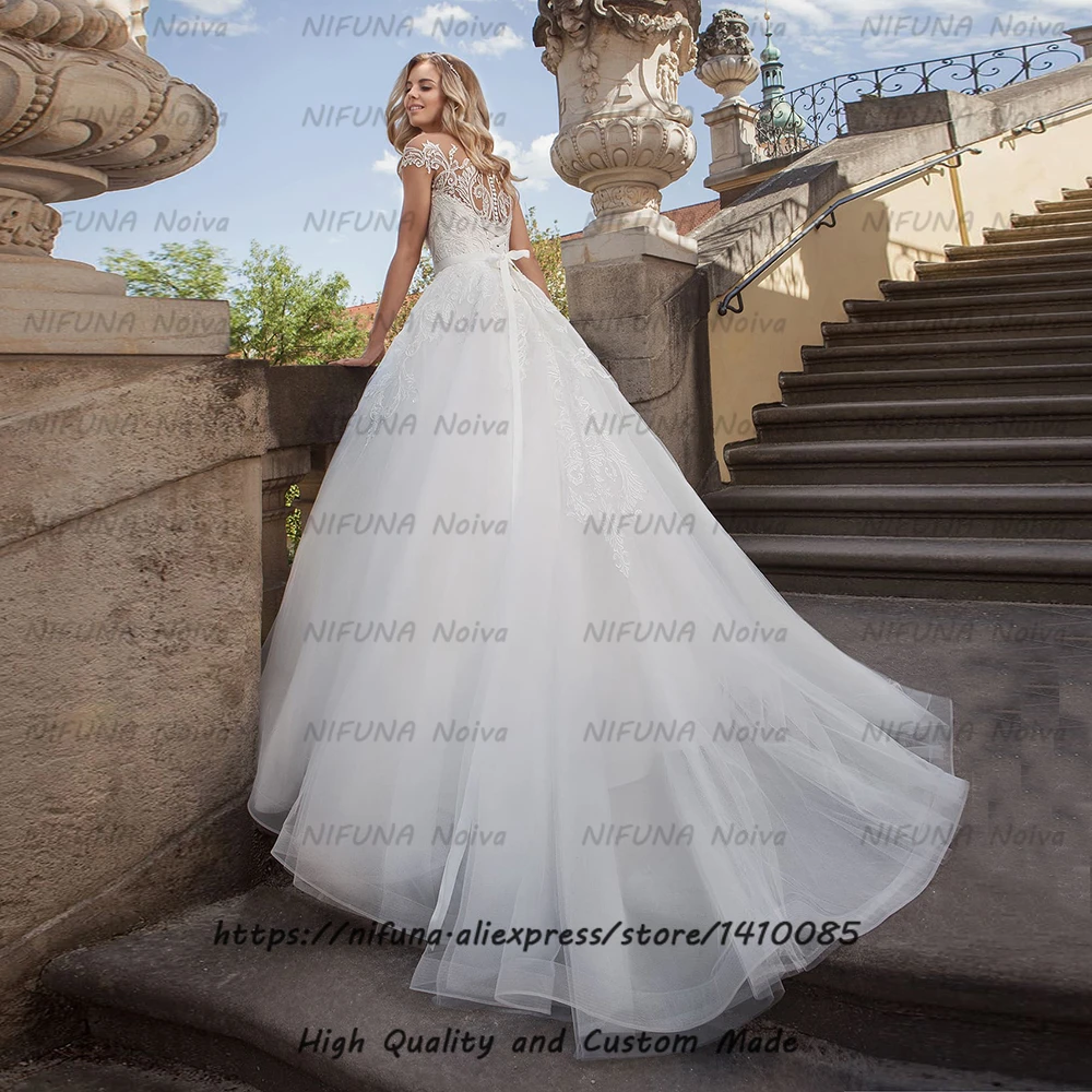 Новое яркое платье невесты Vestido De Novia Элегантное свадебное из тюля цвета слоновой