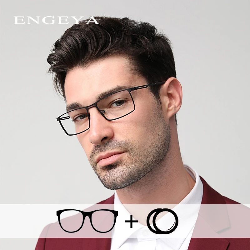 Ультралегкие мужские очки по рецепту из сплава модные диоптрийные прозрачные