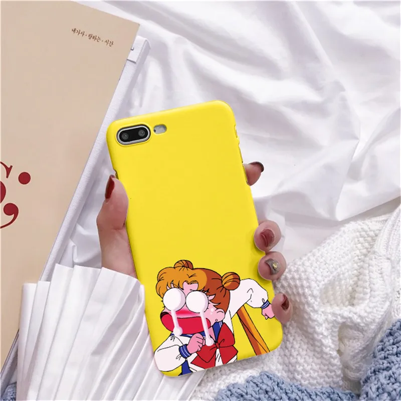 TPU Роза аниме японское Сейлор Мун каваи Кот Caso de Telefone Para o iphone 6 Puls S 7 8 Puls X Casos Macio Voltar Capa Funda Coque - Цвет: TPU