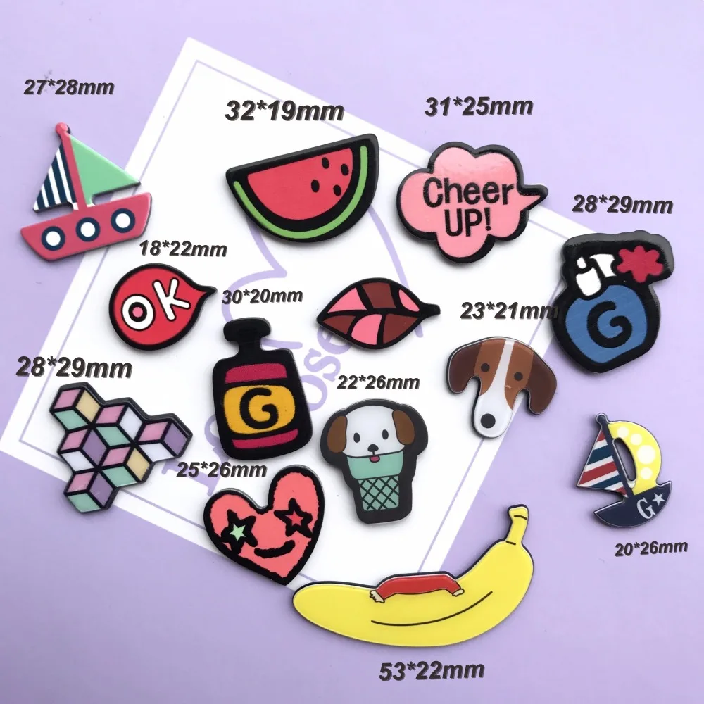 Оптовая продажа 20 шт./лот DIY Кабошоны-аксессуары из смолы planar Fashion harajuku брошь