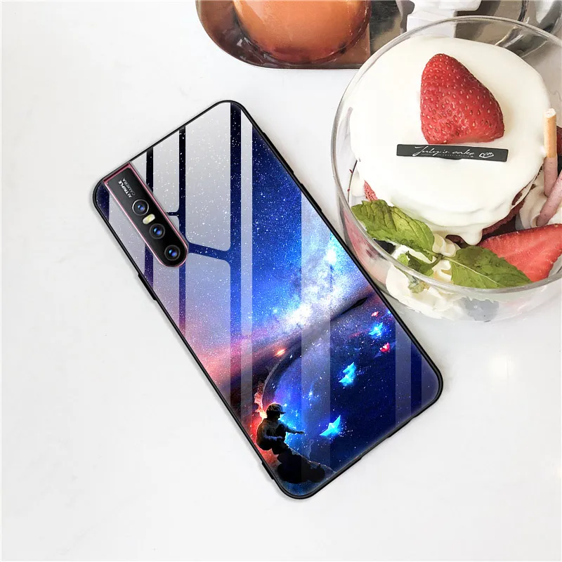 Чехол из закаленного стекла для Coque VIVO V15 Pro, чехол V 15, мягкий бампер, 3D Рисунок кошки, чехол для VIVO V15 Pro V15Pro V 15, чехол для телефона