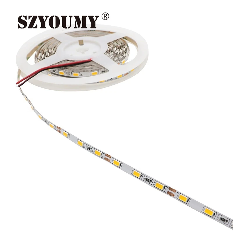 SZYOUMY 5630 DC 12V Fita Светодиодная лента 5M 300LED 5 мм ультра узкая панель не