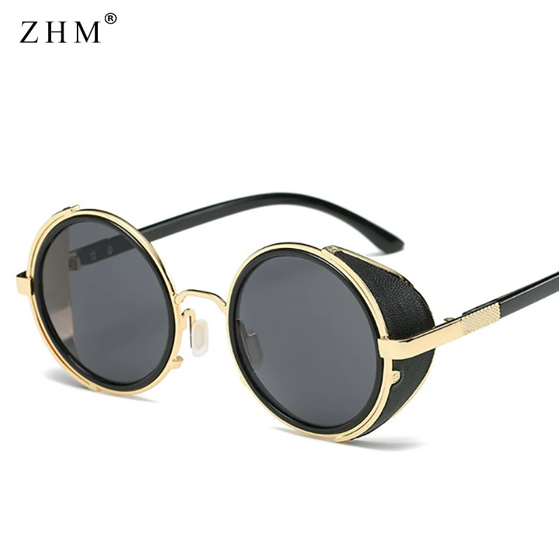 2022 Модные солнцезащитные очки в стиле стимпанк для женщин и мужчин, винтажные круглые металлические солнцезащитные очки UV400, солнцезащитны...