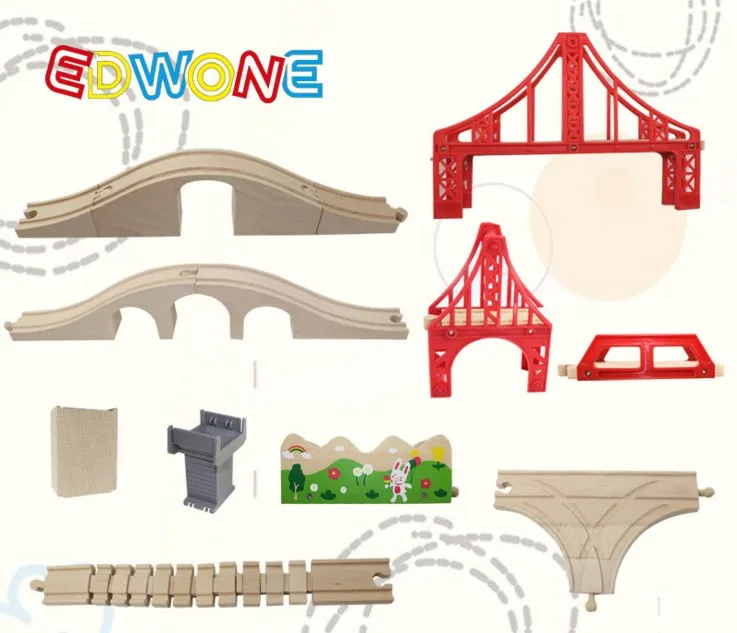 

EDWONE star Rail/ stop rail/ cross rail accessories for Brio Wooden Train Educational Boy/ Kids Toy