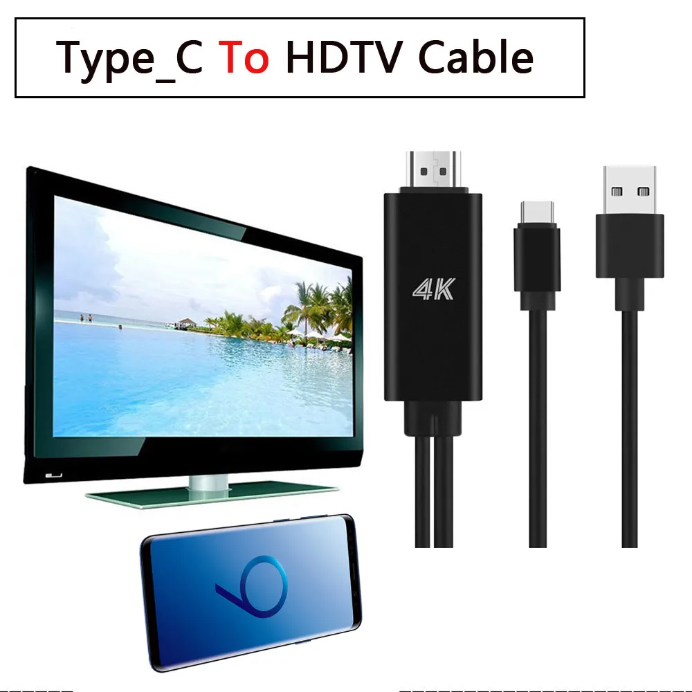Кабель-адаптер USB Type-C для HDMI HDTV AV Samsung Galaxy S9/S8 Plus Macbook кабель hdmi #3 29 | Электроника