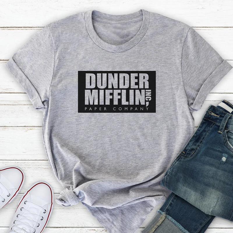 Футболка Dunder Mifflin бумажная с коротким рукавом для офиса ТВ показа футболка