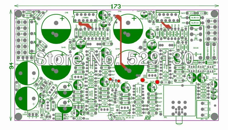LM3886 и MBL6010D 2.0 канальный усилитель с защитой спикер Совета предусилителя печатной