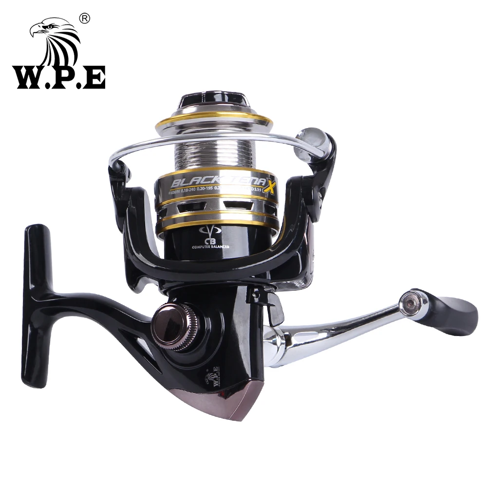 W.P.E BLACK TENA Series 5.1:1 Spinning Fishing Wheel 2000 3000 4000 5000 with 9+1 Ball Bearings 8KG Max Drag Power Fishing Reel