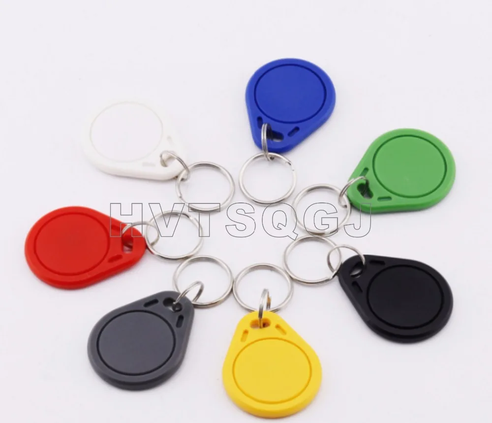 

print card/key bag key chain 500pcs/Lot 13.56Mhz RFID Tag Token Keyfob S50 IC NFC tag Blue Keychain bag key chain