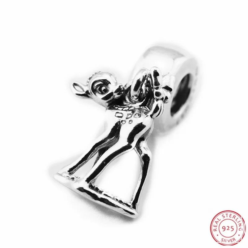 Подвеска Desney Bambi Шарм DIY Fit PANDORA Подвески Серебро 925 для женщин Изготовление ювелирных изделий FL649
