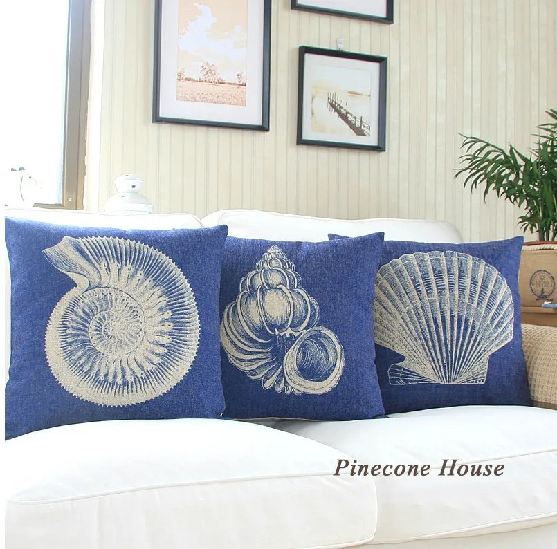 Средиземноморская Подушка свежая льняная океанская хлопковая для офиса