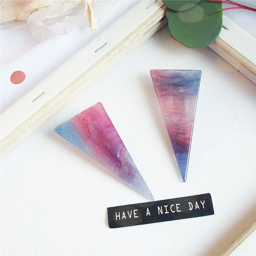 2020 New Women Girls Cute Acetate Symphony Gradient Starry Colorful Geometric Hair Clips Hairpins Claws Barrettes | Красота и