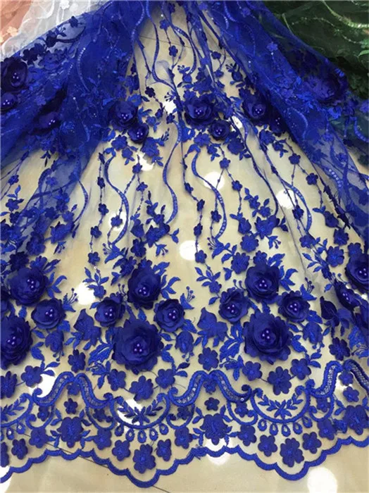 Новейшая Высококачественная африканская фатиновая кружевная ткань 3D цветы