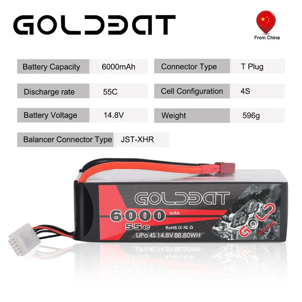 2 единицы GOLDBAT 6000mAh lipo батарея 4S RC автомобиль 55C LiPo 14 8 v с T XT60 Разъем для грузовик Heli