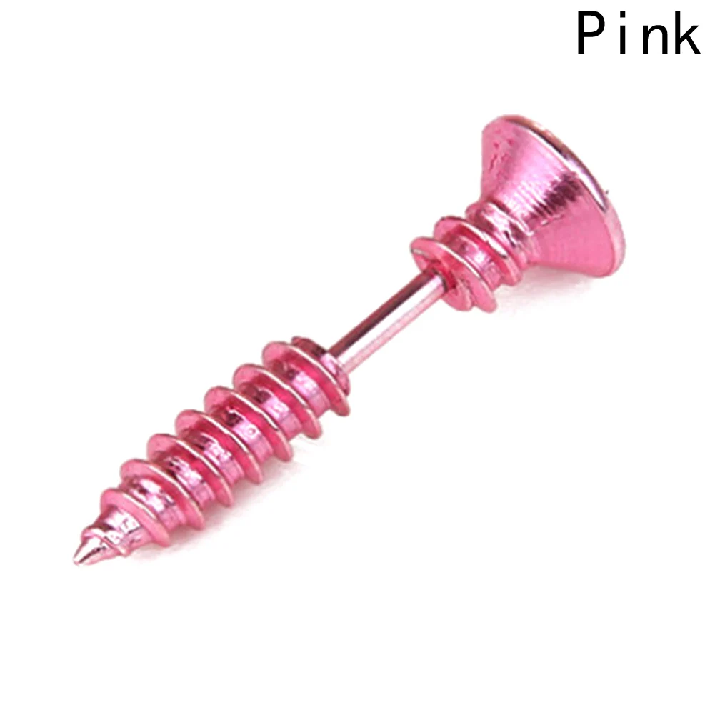 Vogue Style 1Piece Steampunk Screw Stud Earrings Stainless Steel Body Piercing Ear For Men Women Anti Allergic | Украшения и