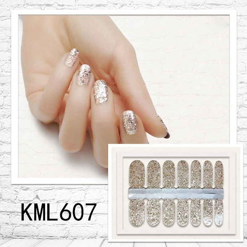 KML607 LADY KINDOM beauty DIY патч для ногтей самоклеющиеся наклейки для ногтей градиентный цвет наклейки-лак для ногтей водонепроницаемые полоски для ногтей - Цвет: KML607