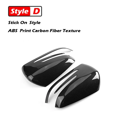 Stick On ABS D Крышка для зеркала из углеродного волокна для Mercedes-Benz A B C E S CLA CLS GLA класс углеродного волокна заднего вида крышки W204 W176 W117 W218 W212 W207 - Цвет: Stick On ABS D