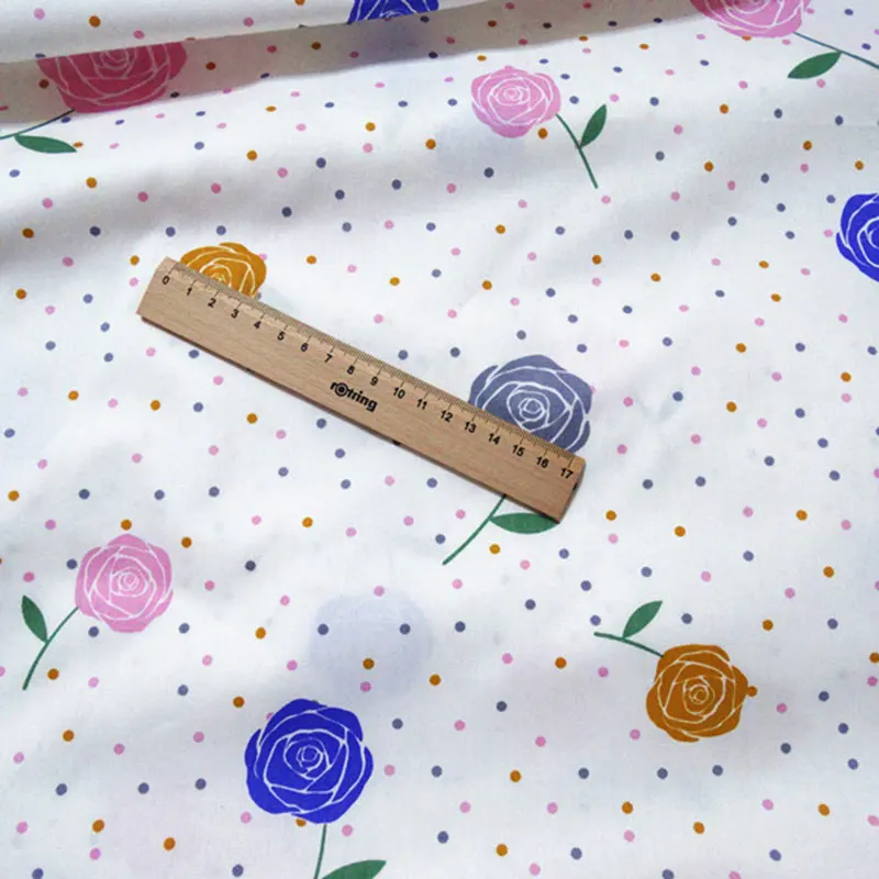 100% саржевая хлопковая ткань на полметра тканая печатная для рукоделия ручная