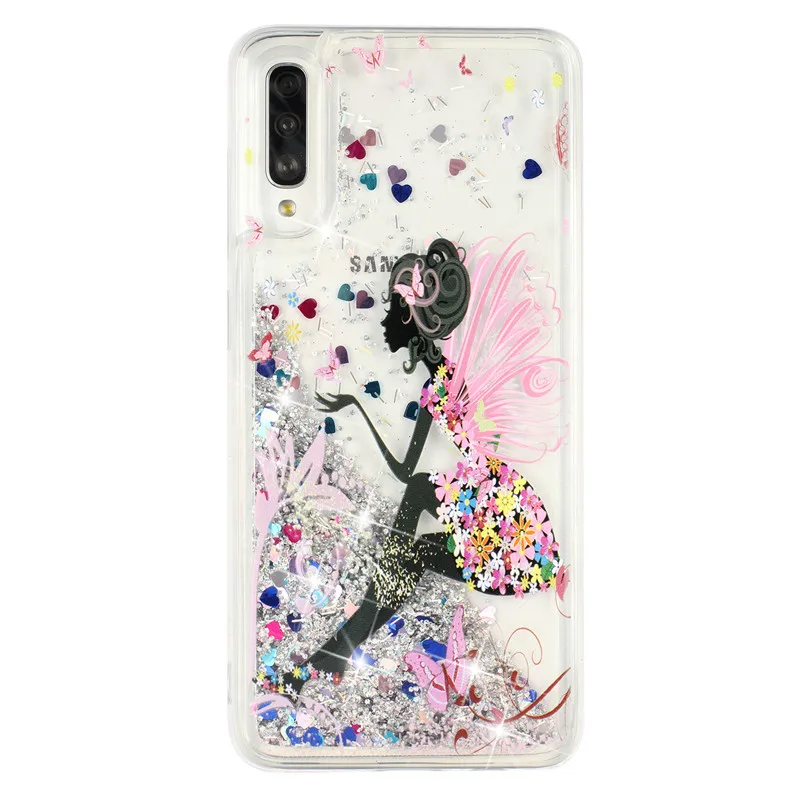 Мягкий чехол для Samsung Galaxy A50, чехол для Samsung A10 A20 A30 A40 A50 A70 M10 M20 M30, блестящий чехол с динамической жидкостью - Цвет: E