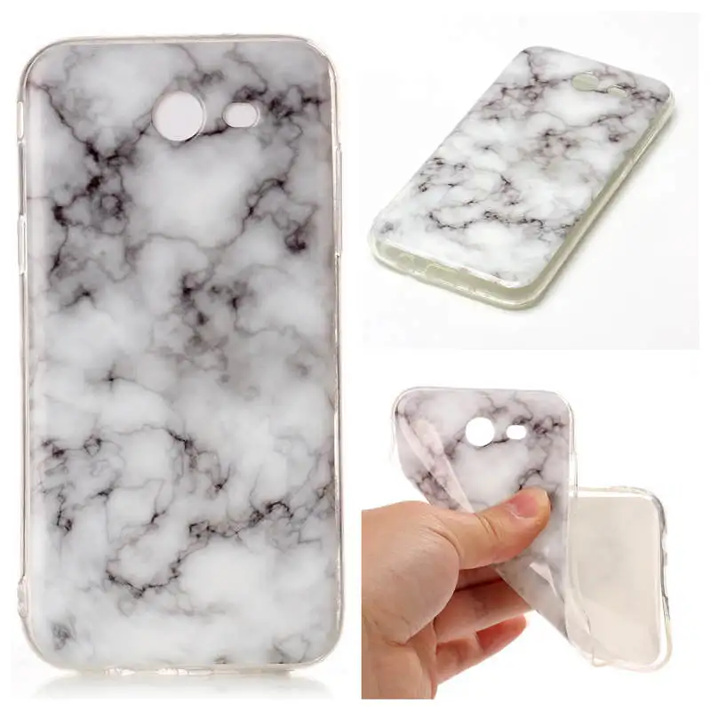 Мраморный IMD Pattern Мягкий Гель Вернуться ТПУ case для Samsung Galaxy J3 2017 Прозрачный Side Rubber