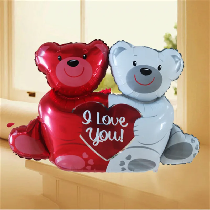 1 шт. персонализированные фольгированные воздушные шары с двумя медведями 100*76