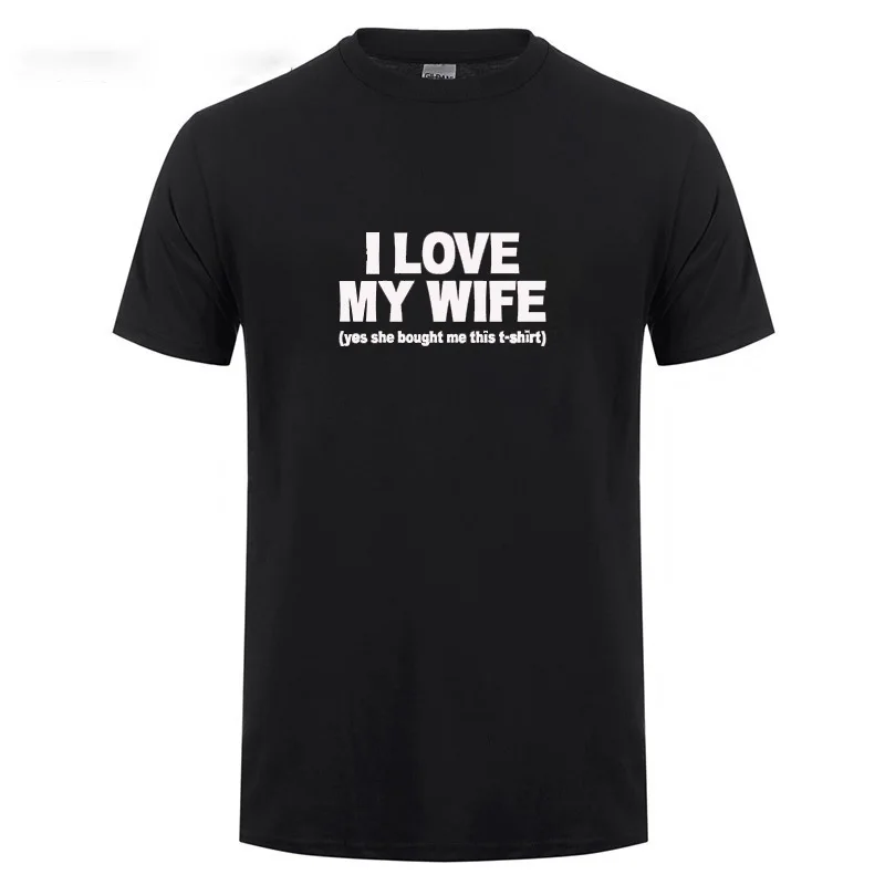 Футболка с надписью I LOVE MY WIFE хлопковая Повседневная футболка для мужчин на день