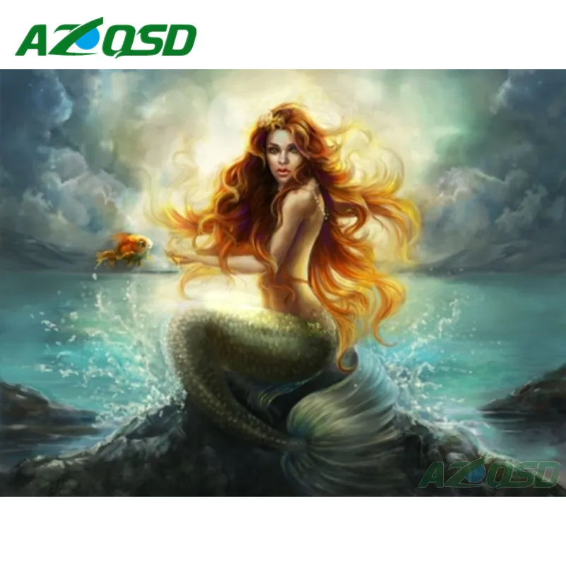 Русалка Алмаз Живопись Стразами Бисером Комплект Для Вышивания Полный Дрель