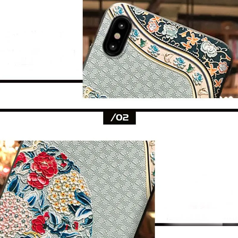 JIBAN для samsung S10plus Note9 S8plus Capa китайский стиль тисненый античный рукав силиконовая