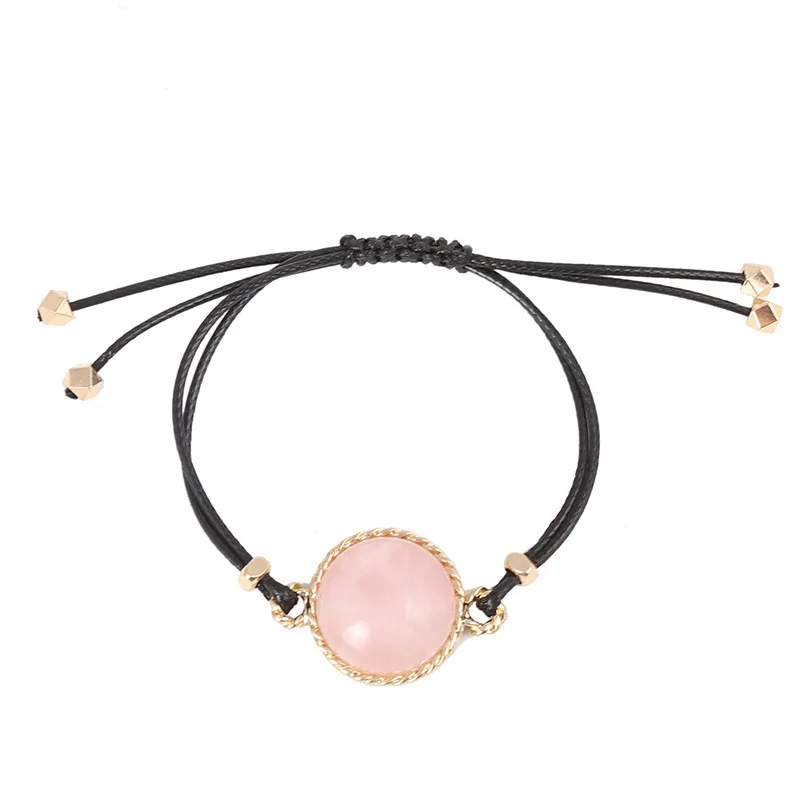 

Rope Chain Colourful Stone Bracelet Adjustable Gold Color Geometric Alloy Bracelets Bangles Women Accessories