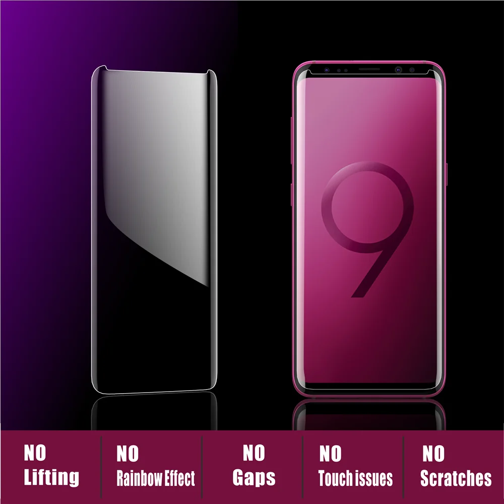 Ультратонкое закаленное стекло для samsung Galaxy S8, S9 Plus, Note 8, Note 9, полное покрытие 6D, изогнутое Защитное стекло для экрана