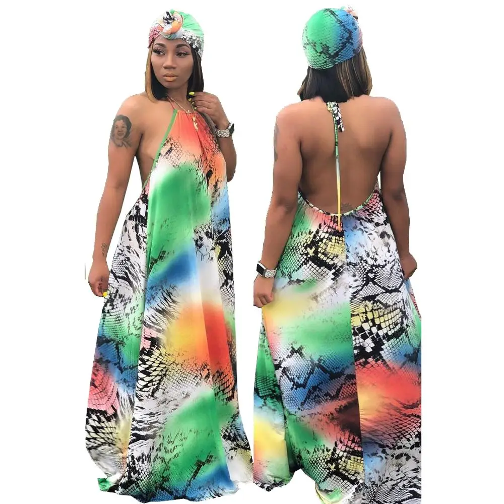 2019 женское летнее леопардовое платье без бретелек с шарфом открытая спина