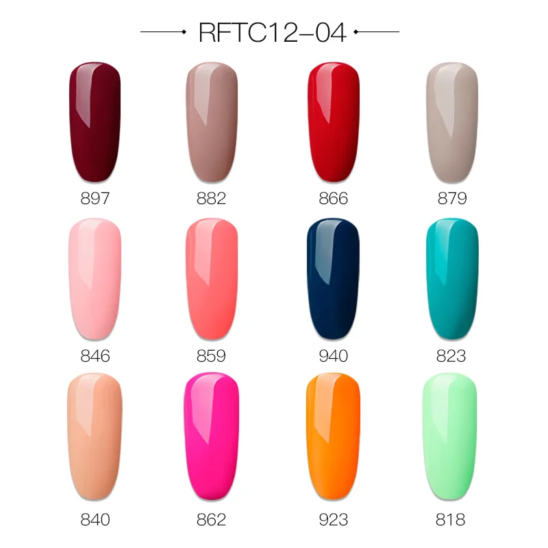 RFTC12-04 ROSALIND гель лак для ногтей набор 12 шт./компл. картина паук блестящий гель маникюрный набор штамповка Набор для акриловых ногтей лак все для маникюра - Цвет: RFTC12-04