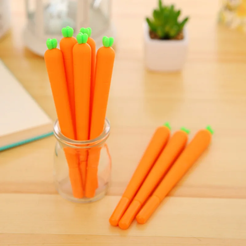 

50pcs cute cartoon simulation radish neutral pen wholesale 0.5 mm creative water pen black water pen
